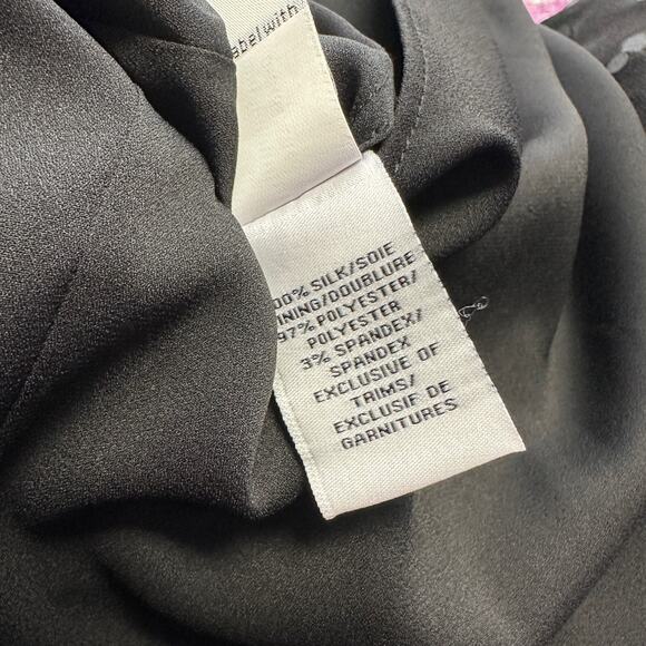 Diane Von Furstenberg Black Silk Ella Dress Chiffon Shift Stud Rhinestone Size 2 - Picture 14 of 16